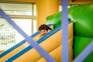 Young child on a slide