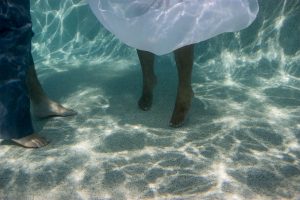 feet of the bride underwater