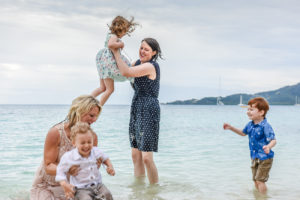 Family fun and laughter in the sea at Fiji Plantation Resort