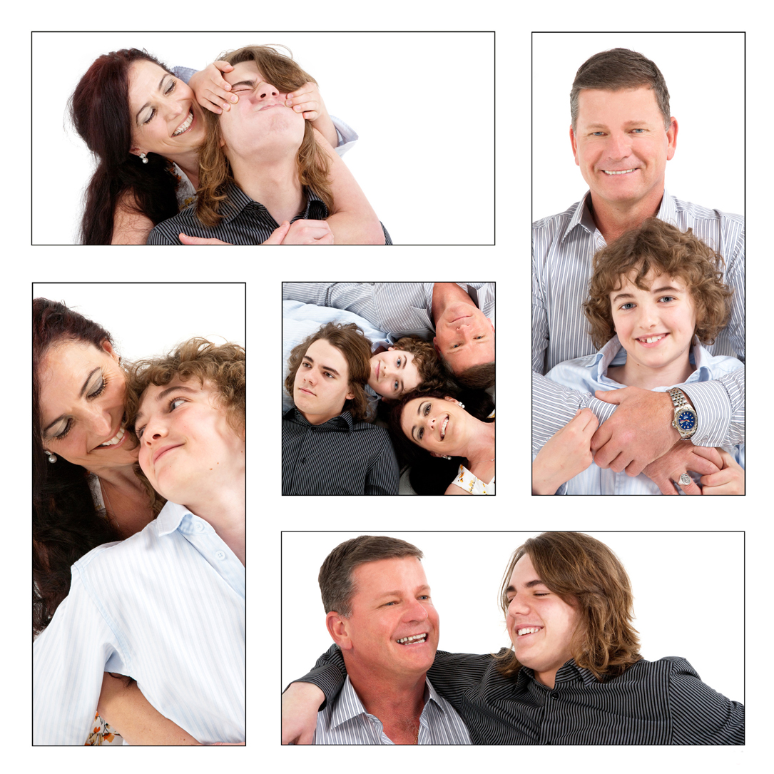 Family group montage portrait professional studio photography by Anais Chaine in Auckland Ponsonby New Zealand