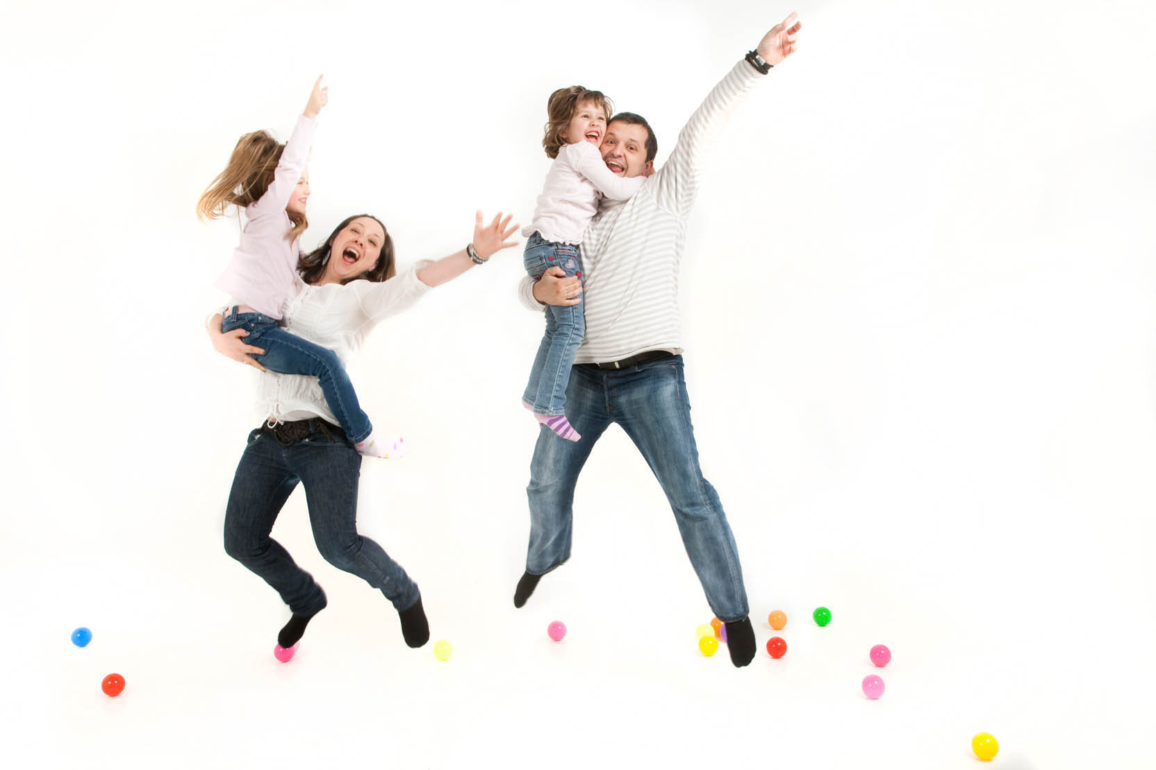 Family group jump portrait professional studio photography by Anais Chaine in Auckland Ponsonby New Zealand