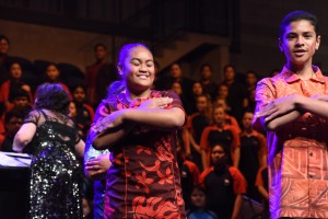 student singing and dancing samoan dance