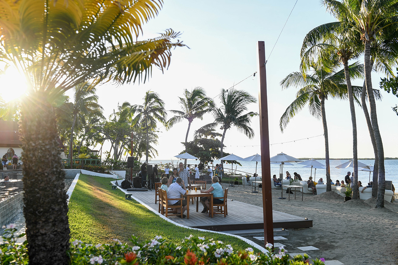 Beach of the Sofitel private club with an event on