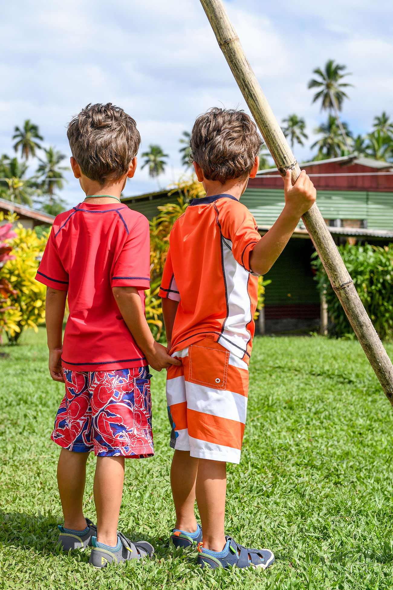 Boys stare at Fiji family vacation