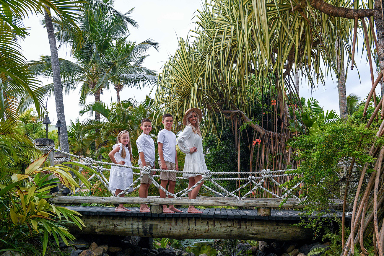 Family on the bridge at the Outrigger