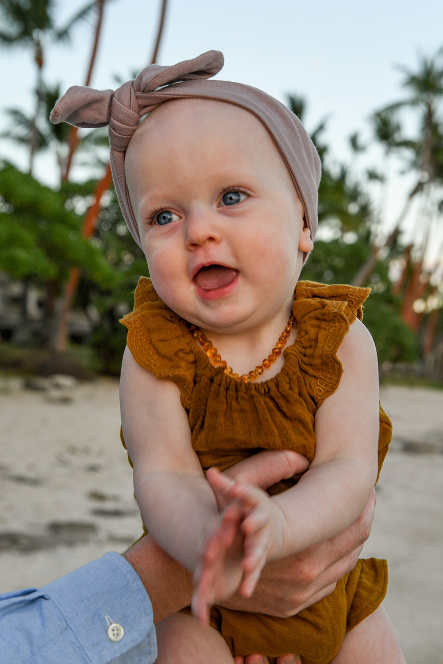 Portrait of a baby on the beach in Fiji